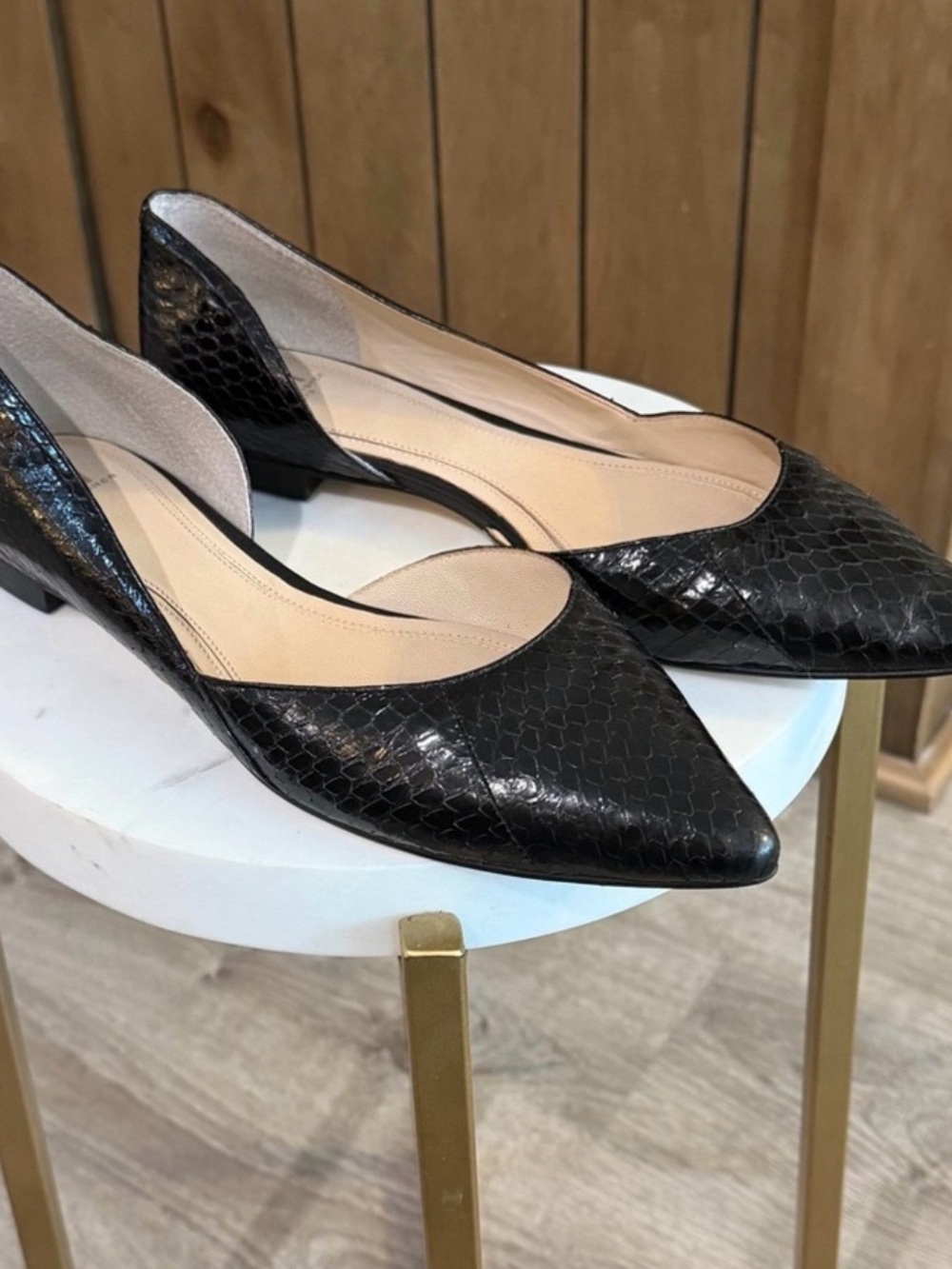Black Snakeskin Embossed D’Orsay Flats | Marc Fisher - Picture 8 of 9